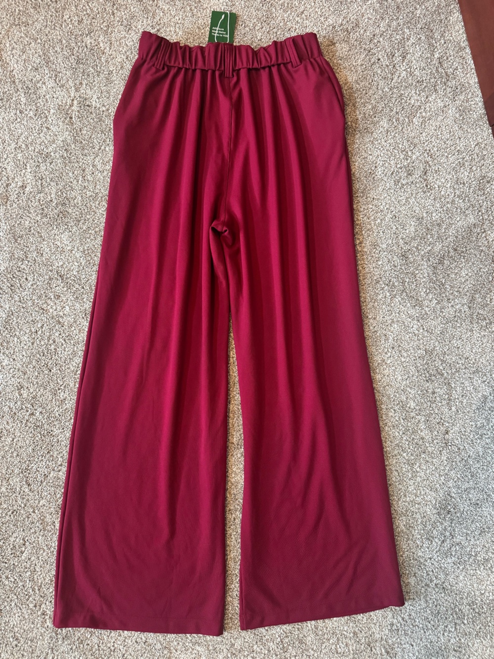 HALARA Wine Red High-Rise Wide Leg Pants - Picture 3 of 3